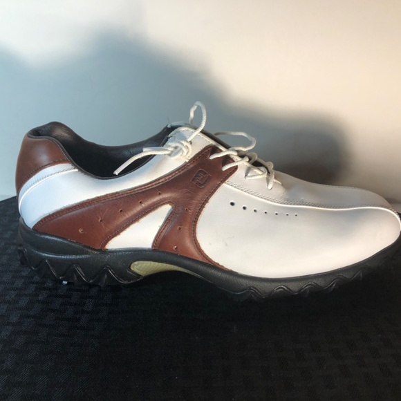 FootJoy Contour Series Mens Sz 11.5 Saddle Soft Spikes Golf Shoes - Picture 15 of 16